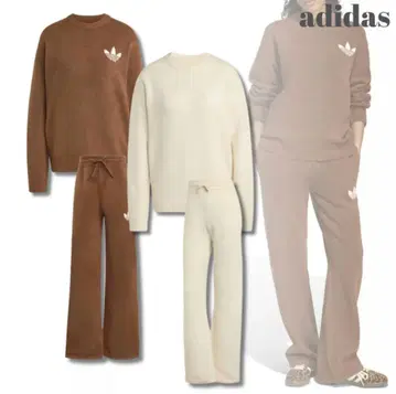 아디다스 일본 미입고 니트 복슬복슬 셋업 화이트 L