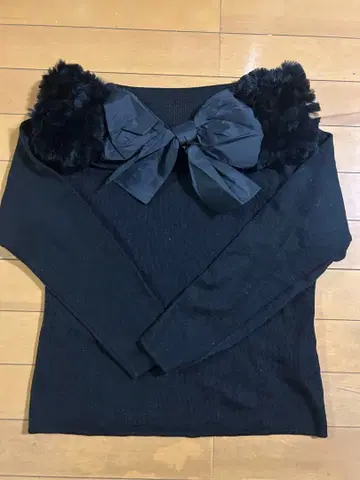 M'S GRACY 블랙 니트 리본 포함 40