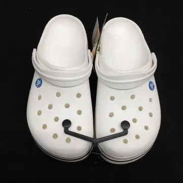 (20) Crocs 화이트 도트 클로그 샌들 택 포함 새상품