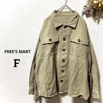 프리즈마트 밀리터리 자켓 프리 사이즈 카키 코튼