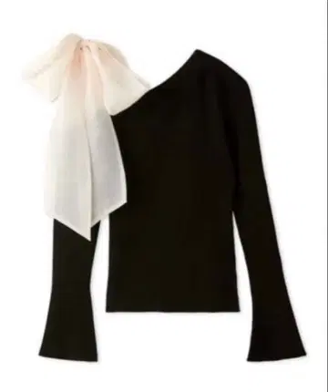 SNIDEL 리본 포함 오프숄더 긴팔 니트