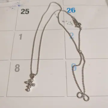 플라티나 850 다이아 0.18 캐럿 크로스 목걸이 3.1그램