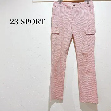 23구 스포츠 골프웨어 스트라이프 팬츠 핑크색 사이드 포켓 면