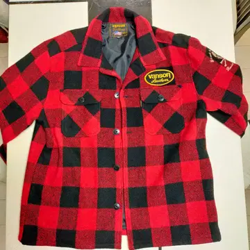 Vanson Leathers 체크 무늬 자켓