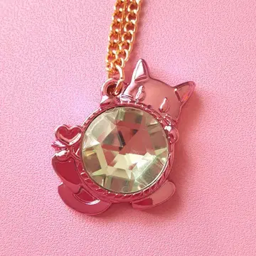 세본스타 목걸이 고양이와 털실 핑크 도금