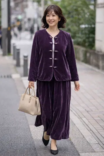 벨벳 퍼플 셋업 L 사이즈