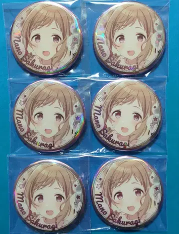 아이돌 마스터 샤이니 컬러즈 사쿠라기 마노 요미우리랜드 오로라 캔뱃지