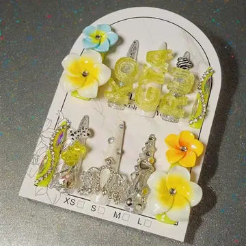 A5 KOGYARU 갸루 키즈 네일 칩 옐로우 컬러