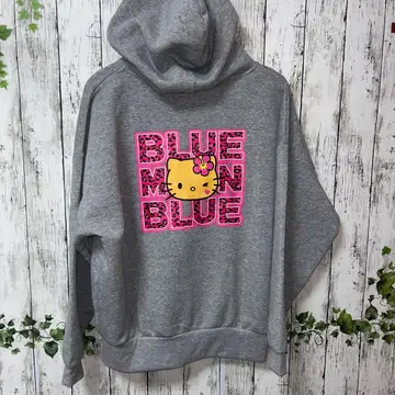 일광화상 키티 BLUE MOON BLUE 콜라보 후드티 그레이 집업