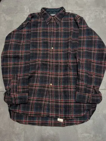 60s 70s Pendleton 울 옴브레 체크 무늬 긴팔 셔츠