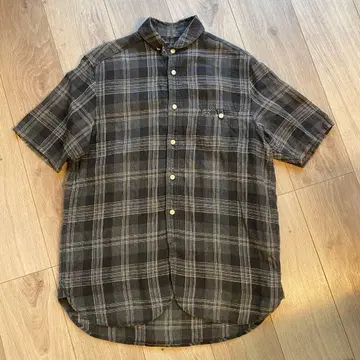 maillot(마이요) 린넨 반팔 셔츠 3 체크