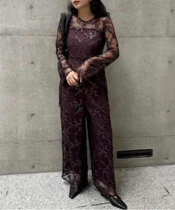 ameri vintage SPANGLE LACE ROMPERS S 사이즈