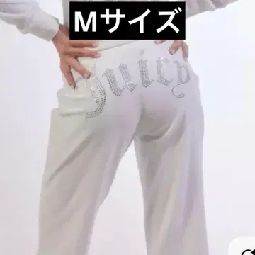 juicy couture 반짝이는 스톤 벨로아 롱 팬츠 화이트