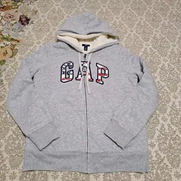 GAP 로고 집업 후드티 속기모 그레이 후드 성조기