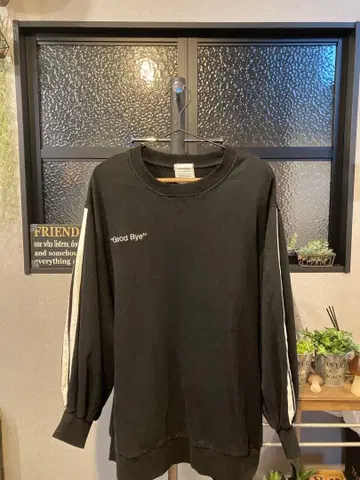 SUNFLOWER 맨투맨 트레이닝복 8부 소매 블랙