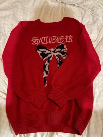 jouetie 쥬에티 리본 자카드 루즈 니트