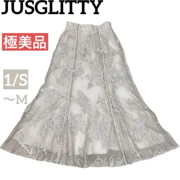 [컨디션 최상] JUSGLITTY 체인 코드 자수 머메이드 스커트 S