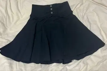 Secret Honey 플레어 스커트 블랙 레이스업 리본 지뢰 양산