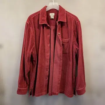 L.L.Bean 빨간색 긴팔 셔츠 XL 구제 의류 코듀로이 셔츠