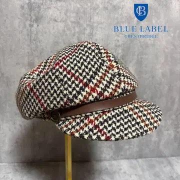블루 레이블 크레스트브릿지 헌팅 캡 체크 모자