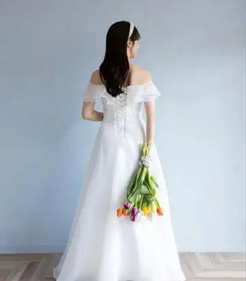 B' Sweet 오프숄더 웨딩 드레스 S