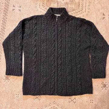 아일랜드제 aran crafts 드라이버즈 니트 L 차콜 그레이