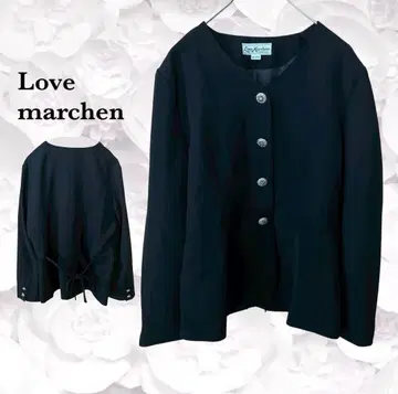 [ Love marchen ] 노카라 자켓 [ M ] 블랙 블랙 포멀
