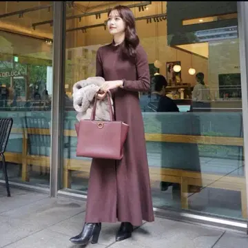 L'or 롤 Box Pleats Knit Dress