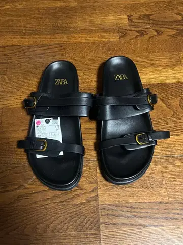 ZARA 블랙 더블 스트랩 샌들