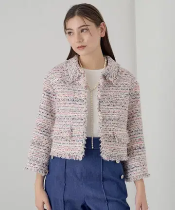 [원가 10만 엔] ANAYI 슬라브 믹스 트위드 자켓