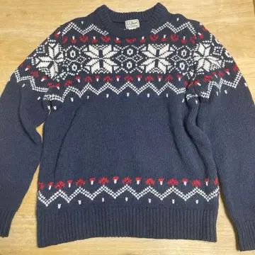 LL.Bean 램스울 니트 스웨터 L-REG 네이비