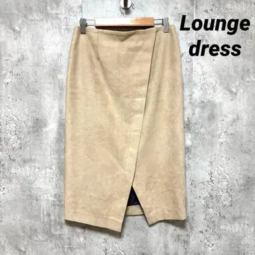 [LOUNGEDRESS] 스웨이드 느낌 롱 타이트 스커트 슬릿 베이지 S