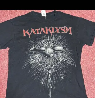 KATAKLYSM 밴딩 티셔츠 메탈 티셔츠 블랙 구제 의류