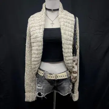 헤이세이 갸루 y2k 그런지 juicy couture 니트 가디건 라메