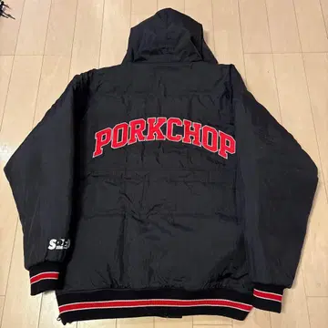 중고 포크찹 후드 자켓 XL 블랙