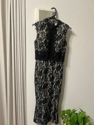 Vanessa Heart 블랙 레이스 드레스 M