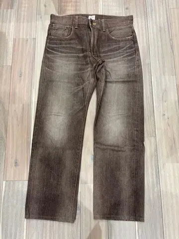 EDWIN 505ZX 브라운 데님 팬츠 32/33