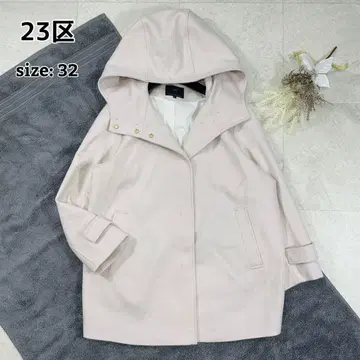 새상품급 23AW [ 23구 ] 울 캐시미어 비버 후드 부착 숏코트 32