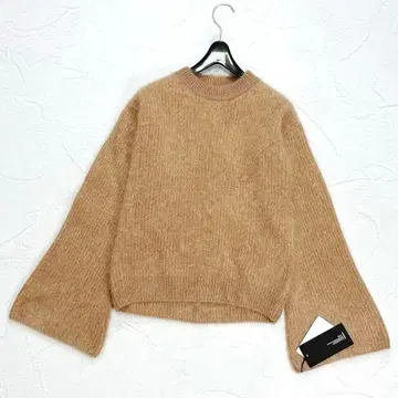 택 포함 Sov. 소브 캐시미어 100% 샤기 니트 플레어 슬리브