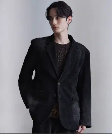 새상품 상하의 셋업 코듀로이 테일러드 자켓 슬랙스 블랙 S