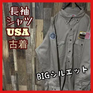 그레이지 남성용 워크 XL 와펜 셔츠 USA 구제 의류 90s 긴팔