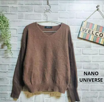 nano universe 브라운 V넥 긴팔 니트