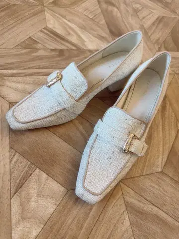 RANDA 버클 포함 화이트 로퍼 L(24-24.5)