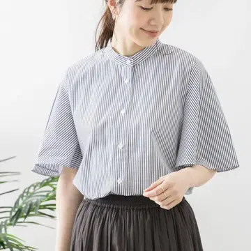 컨디션 최상 그레이 어반 리서치 서니 라벨 버터플라이 슬리브 블라우스