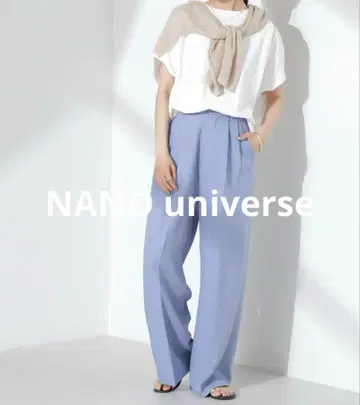 NANO universe 투 턱 와이드 팬츠