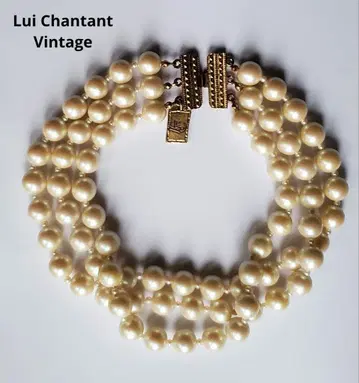Lui Chantant 빈티지 펄 3연 목걸이 주얼리