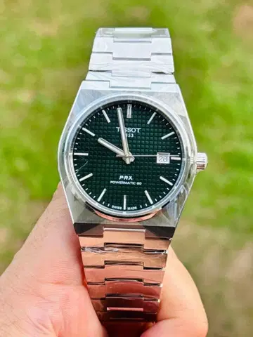 TISSOT PRX 자동 와인딩 손목시계 그린
