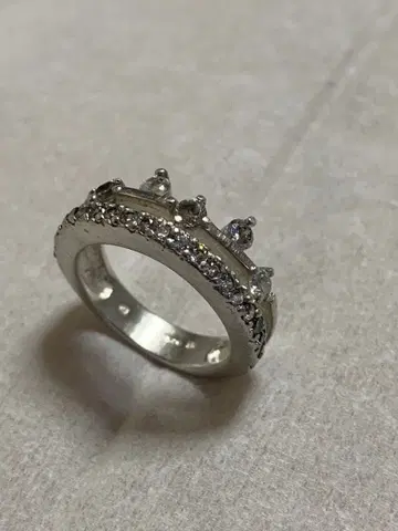 왕관 디자인 아르데코 순은 925 스털링 각인 큐빅 반지