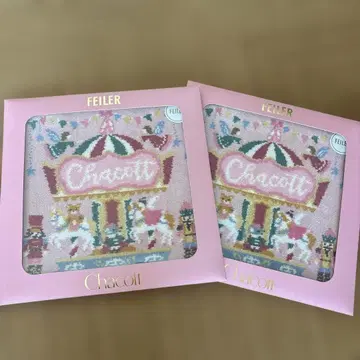 FEILER Chacott 75주년 회전목마 손수건 2장 세트