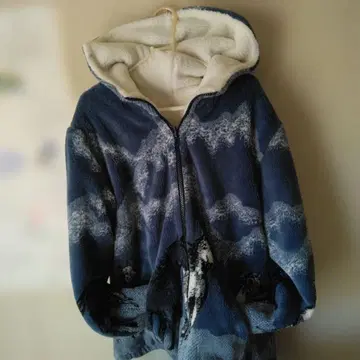 (진품) 말띠 패턴 멕시코제 플리스 자켓 소재 양호